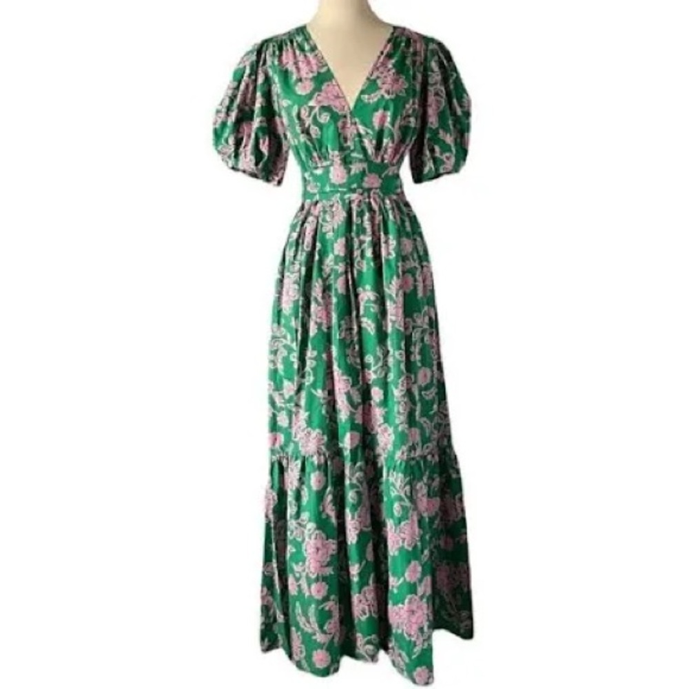 Size M - XIRENA green and pink floral maxi